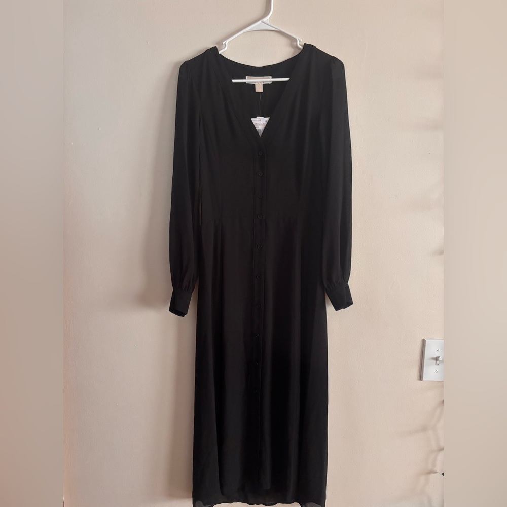 NWT MICHAEL Michael Kors Women's Kate Georgette Midi Dress - Picture 2 of 9